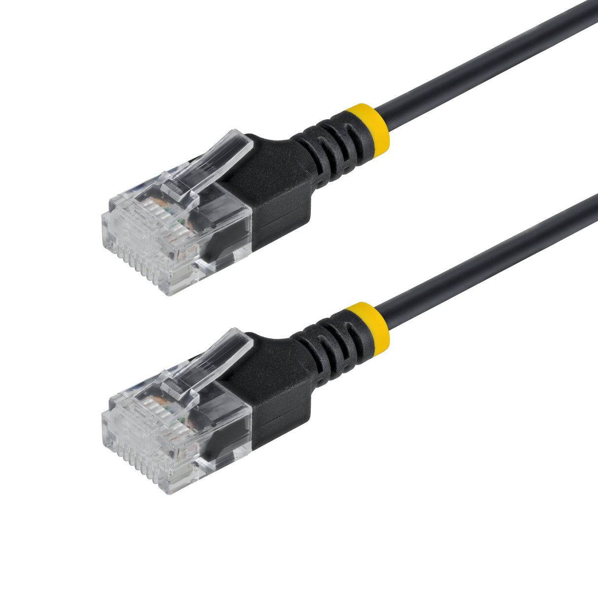 StarTech.com 30cm Black Ultra Slim Cat6A Ethernet Cable, UTP, Pure Bare Copper Wire, 34AWG Slim RJ45 Network Patch Cord, Individually Tested