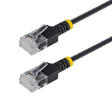 StarTech.com 15cm Black Ultra Slim Cat6A Ethernet Cable, 10 pack, UTP, Pure Bare Copper Wire, 34AWG Ultra Slim RJ45 Network Patch Cord, Individually Tested