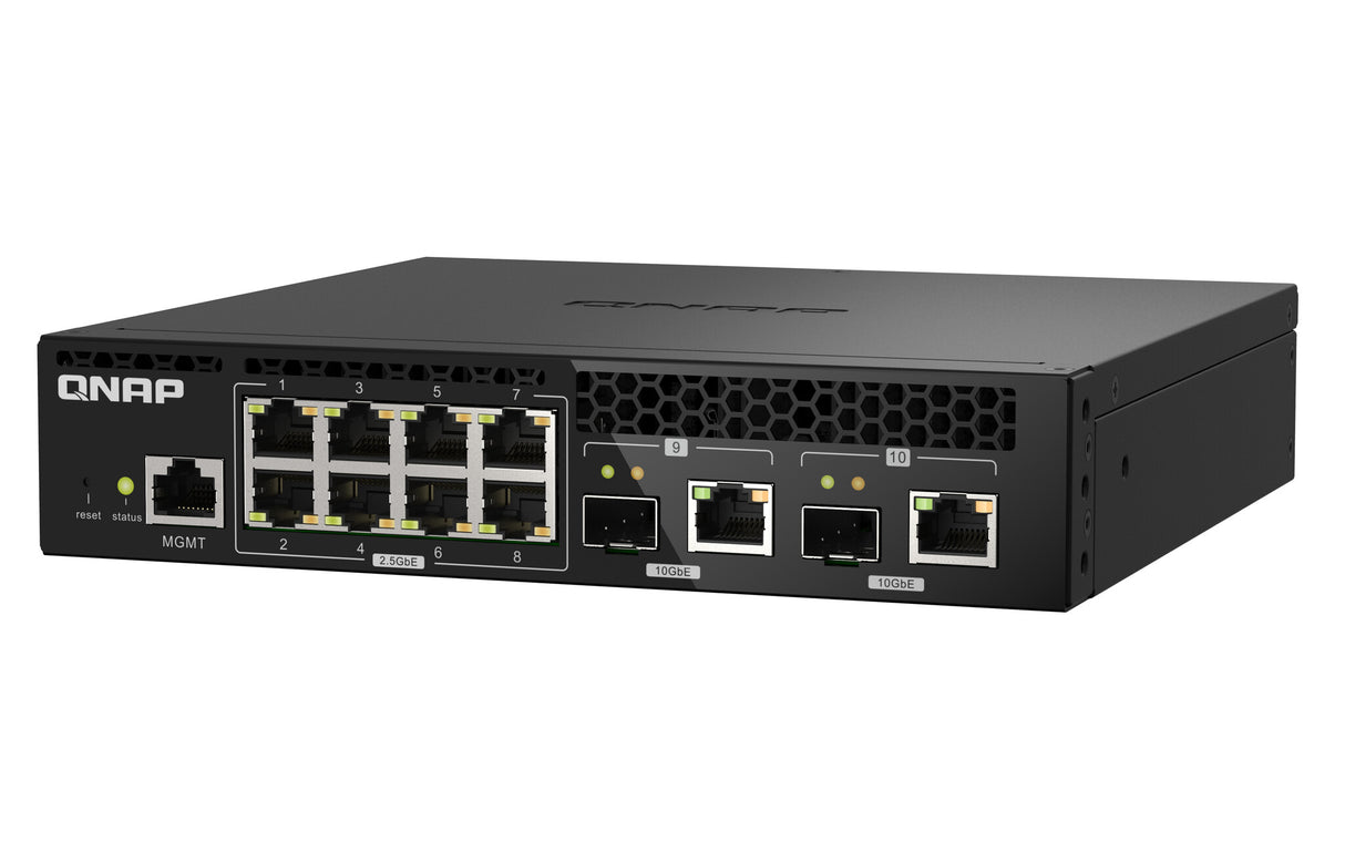 QNAP QSW-M2108R-2C network switch Managed L2 2.5G Ethernet (100/1000/2500) Power over Ethernet (PoE) Black