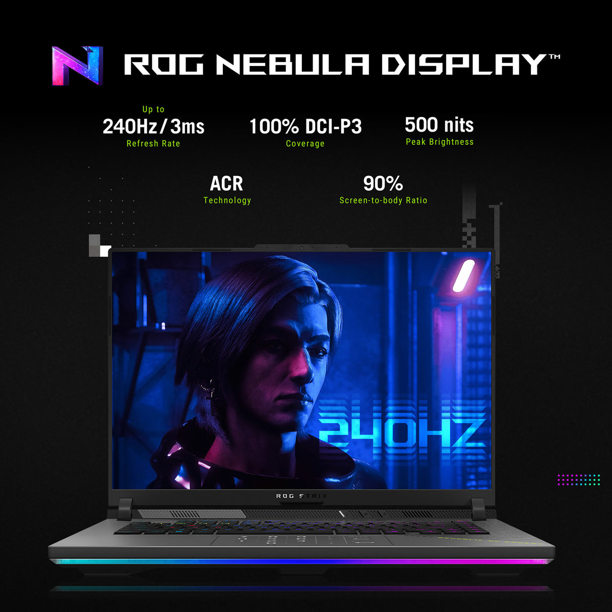 ASUS ROG Strix G16 G614PM-RV007W AMD Ryzen™ 9 8940HX Laptop 40.6 cm (16") WUXGA 16 GB DDR5-SDRAM 1 TB SSD NVIDIA GeForce RTX 5060 Wi-Fi 6E (802.11ax) Windows 11 Home Black, Grey