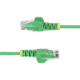 StarTech.com 1.5m Green Slim CAT6 Ethernet Cable, Snagless, 100W PoE, UTP, LSZH, 28AWG Pure Bare Copper Wire, Slim RJ45 Network Patch Cord w/Strain Reliefs, Individually Tested
