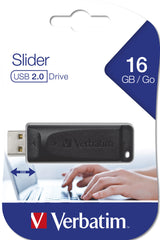 Verbatim Slider - USB Drive 16 GB - Black