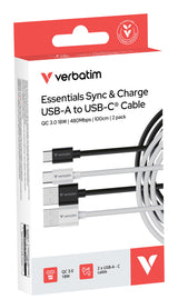 Verbatim Essentials Sync & Charge USB-A to C Cables