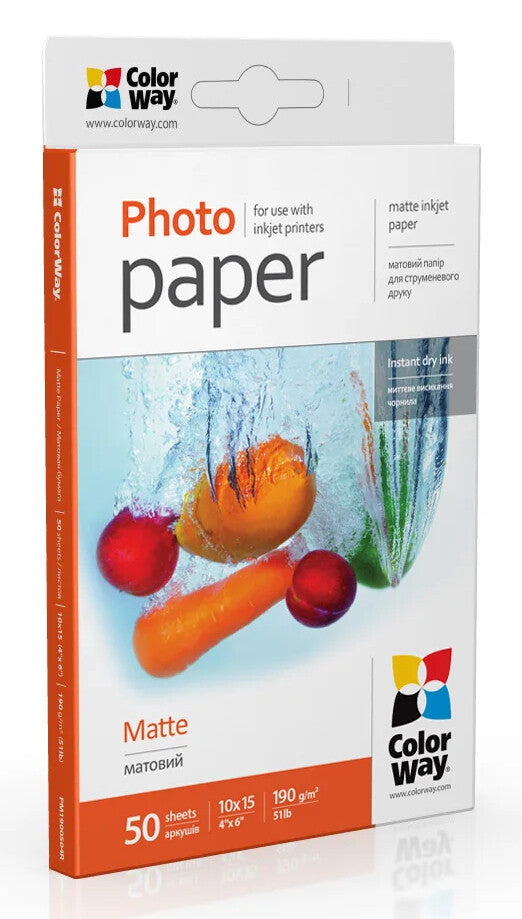 Colorway PM1900504R photo paper A6 Multicolour Matt
