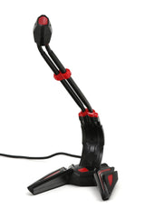 Varr Gaming 3.5mm Microphone with Stand, Adjustable 180°, Control panel (on/off, volume and backlight), Microphone sensitivity -58±2dB and omnidirectional, 3.5mm connection jack, Black/Red, Cable 1.5m