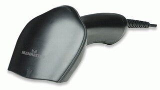 Manhattan Long Range CCD Handheld Barcode Scanner, USB, 500mm Scan Depth, Cable 1.5m, Max Ambient Light 30,000 lux (sunlight), Black, Three Year Warranty