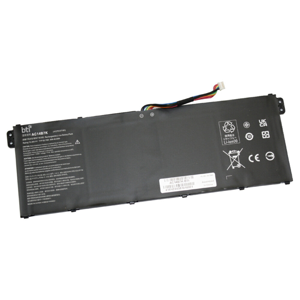BTI AC14B3K compatible 50.7Wh 4-cell battery for ACER ASPIRE V3-371 V3-111P V3-371 V5-122 V5-132 V5-122P V5-132P E3-111 E3-112