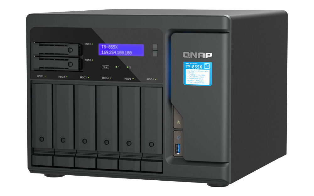 QNAP TS-855X NAS Tower Intel Atom® C5125 8 GB DDR4 96 TB HDD QNAP QTS Black