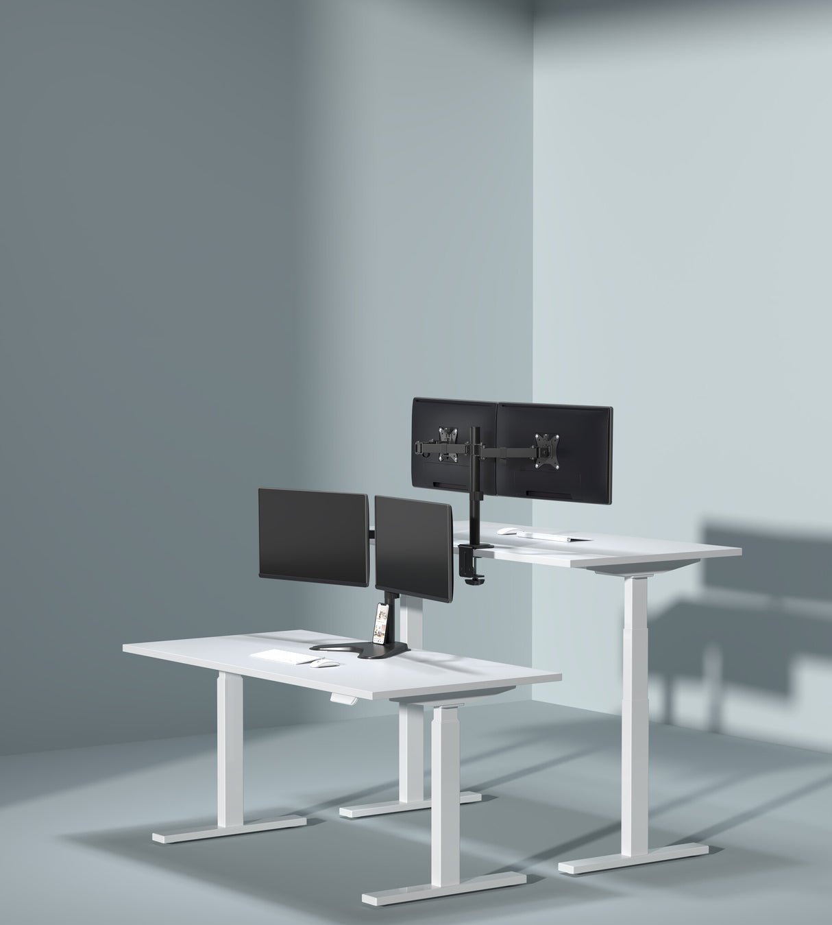 Origin Storage Gas Spring Dual Monitor Arm with VESA 75x75 and 100x100