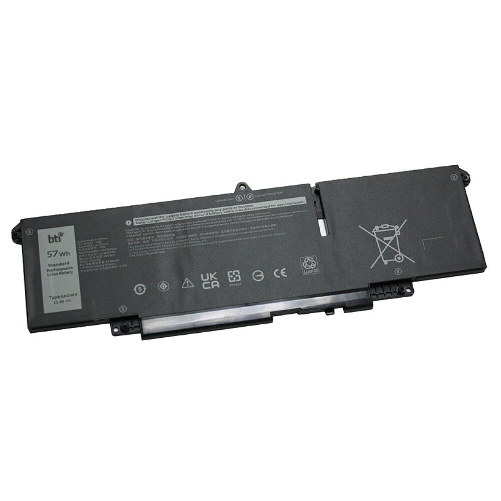 BTI JNYT4 compatible 57Wh 3-cell battery for DELL Latitude 7340 7440 7640
