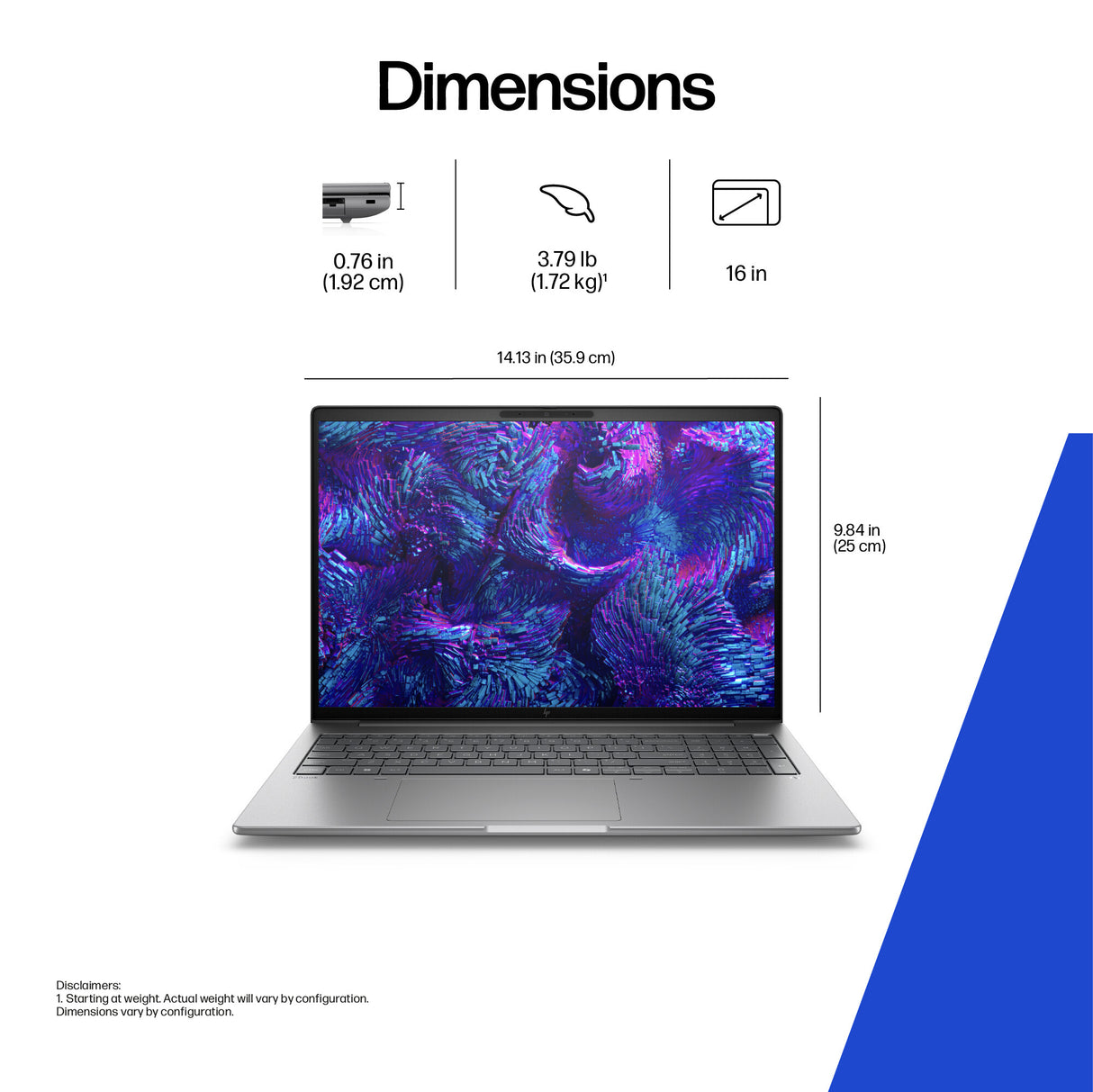 HP ZBook 8 G1i 16 inch Mobile Workstation PC - Data Science 1 TB SSD Windows 11 Pro AI PC