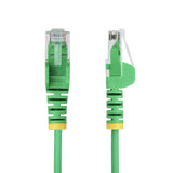 StarTech.com 15m Green Slim CAT6 Ethernet Cable, Snagless, 100W PoE, UTP, LSZH, 28AWG Pure Bare Copper Wire, Slim RJ45 Network Patch Cord w/Strain Reliefs, Fluke Tested