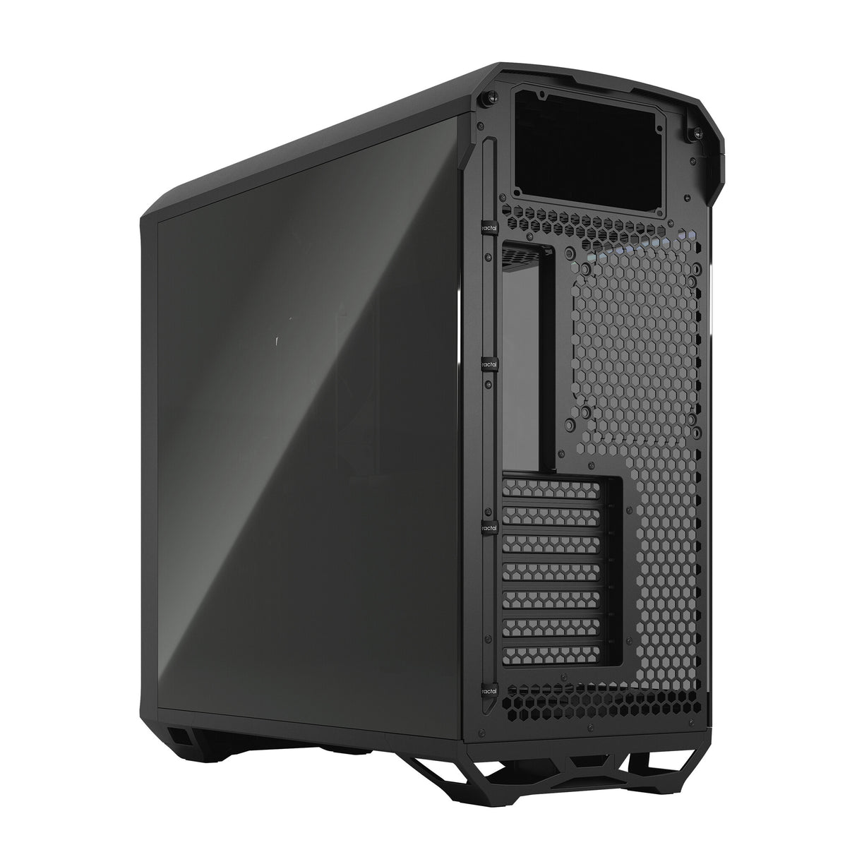 Fractal Design Torrent (Light TG) gabinete para juegos con ventanas de vidrio tintado claro, E-ATX, 5 ventiladores, concentrador de ventilador, tira RGB en cubierta de fuente de alimentación, rejilla frontal, USB-C