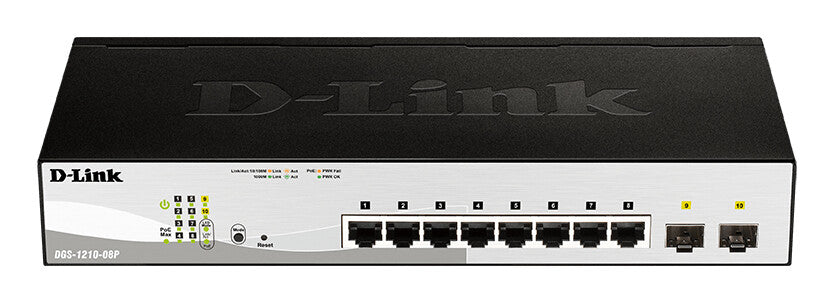D-Link 8-Port Gigabit PoE Smart Managed Switch with 2 SFP ports