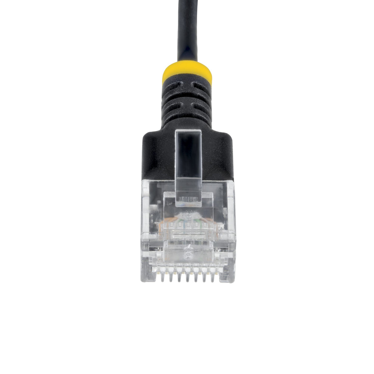 StarTech.com 50cm Black Ultra Slim Cat6A Ethernet Cable, UTP, Pure Bare Copper Wire, 34AWG Slim RJ45 Network Patch Cord, Individually Tested