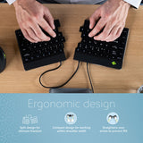 R-Go Tools Ergonomic keyboard R-Go Split Break v2 with break software, ergonomic split keyboard, QWERTY (UK), Wired, black