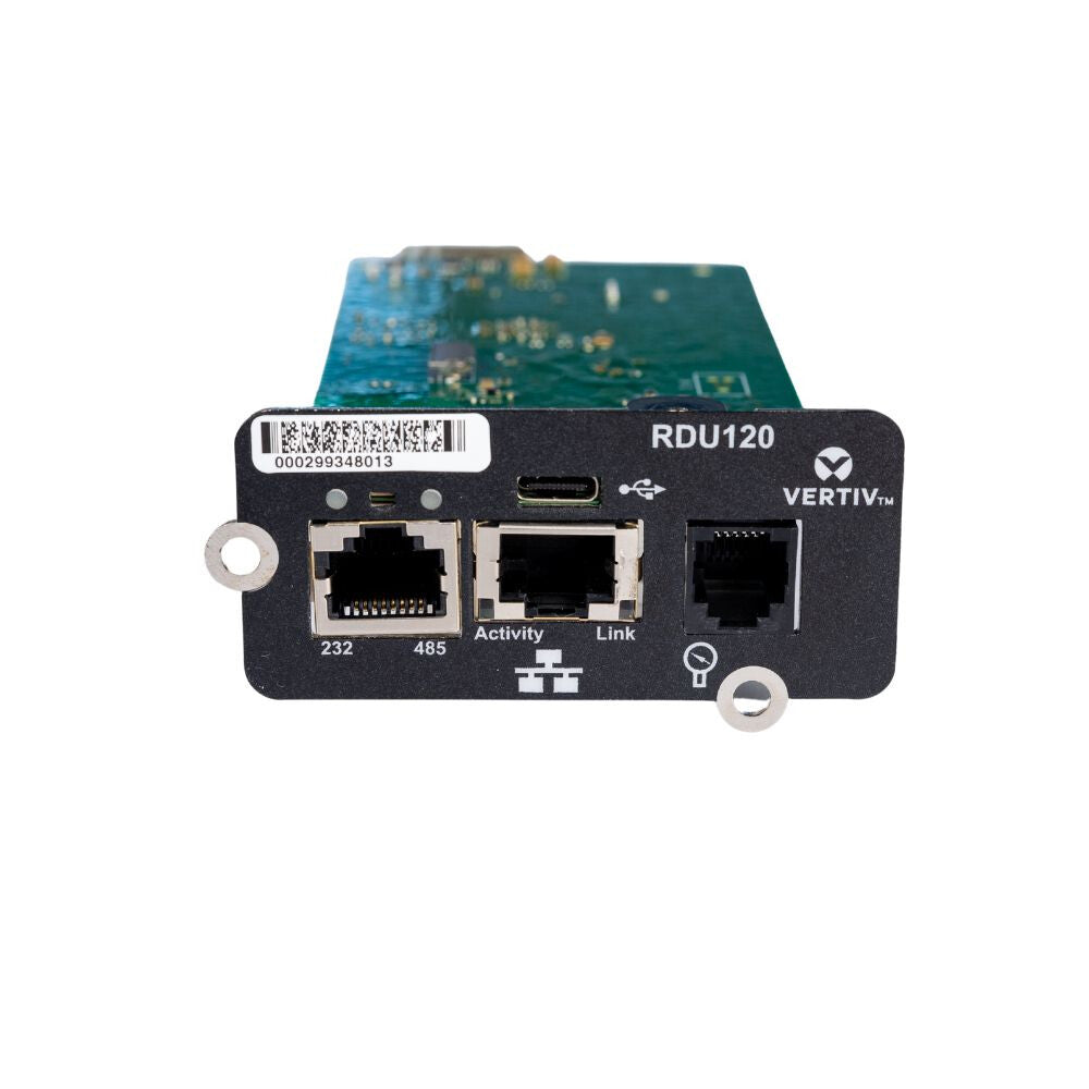 Vertiv Liebert IntelliSlot RDU120 - Network Card, Remote Monitoring Adapter, RS-485, USB Port, UL2900-1 cybersecurity certified, 1Gb Ethernet (RDU120)