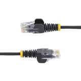 StarTech.com 50cm Black Slim CAT6 Cable, 10 Pack, Snagless, 100W PoE, UTP, LSZH, 28AWG Pure Bare Copper Wire, Slim RJ45 Network Patch Cord w/Strain Reliefs, Individually Tested