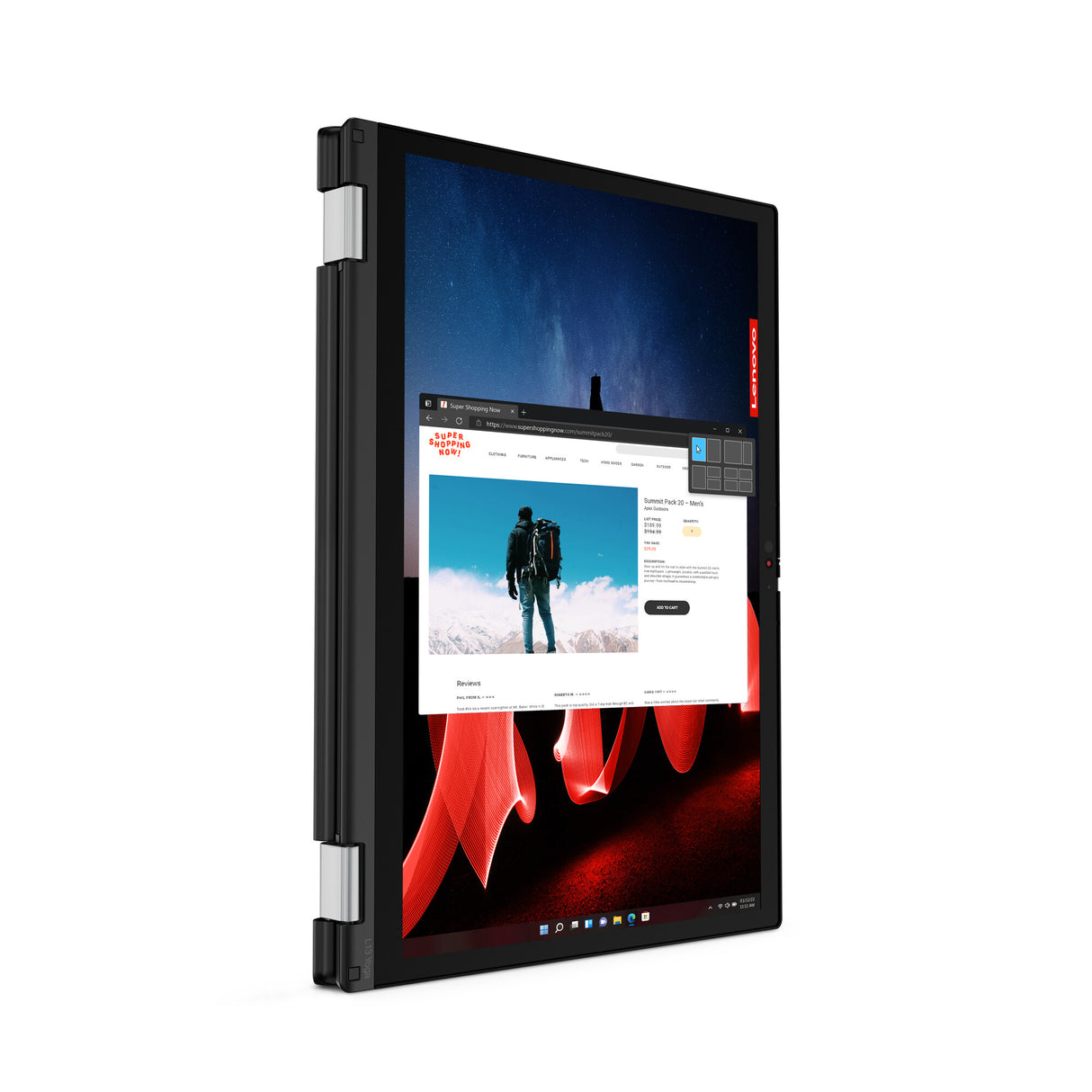 Lenovo ThinkPad L13 Yoga Gen 4 (Intel) Intel® Core™ i7 i7-1355U Hybrid (2-in-1) 33.8 cm (13.3") Touchscreen WUXGA 16 GB LPDDR5-SDRAM 512 GB SSD Wi-Fi 6 (802.11ax) Windows 11 Pro UK English Black