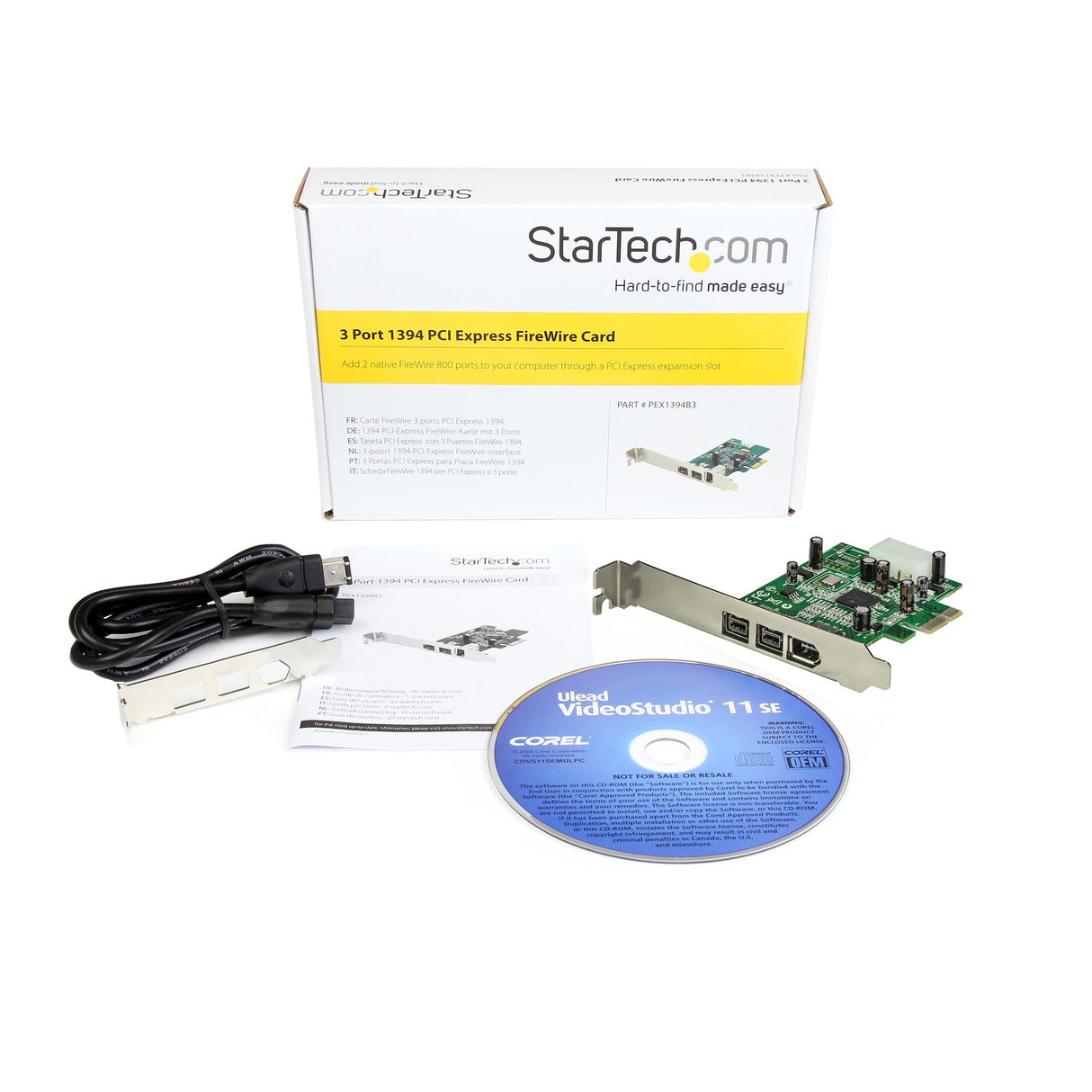 StarTech.com 3 Port 2b 1a 1394 PCI Express FireWire Card Adapter