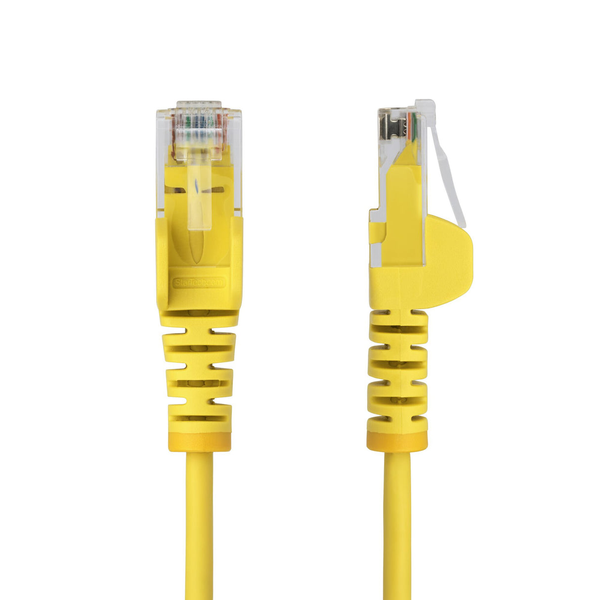 StarTech.com 2m Yellow Slim CAT6 Ethernet Cable, Snagless, 100W PoE, UTP, LSZH, 28AWG Pure Bare Copper Wire, Slim RJ45 Network Patch Cord w/Strain Reliefs, Fluke Tested