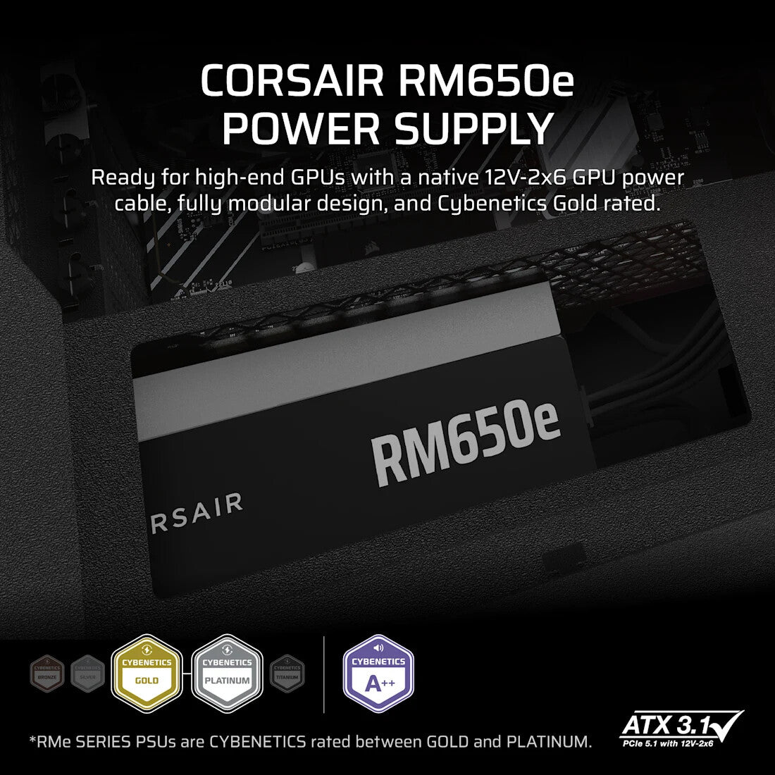 Corsair RMe Series RM650e power supply unit 650 W 24-pin ATX ATX Black