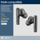 POLY Voyager Free 60+ UC Carbon Black Earbuds +BT700 USB-A Adapter +Touchscreen Charge Case