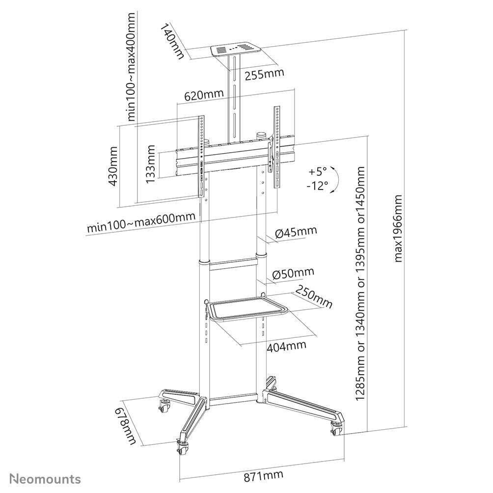 Neomounts FL50-550BL1 TV trolley 37-70"