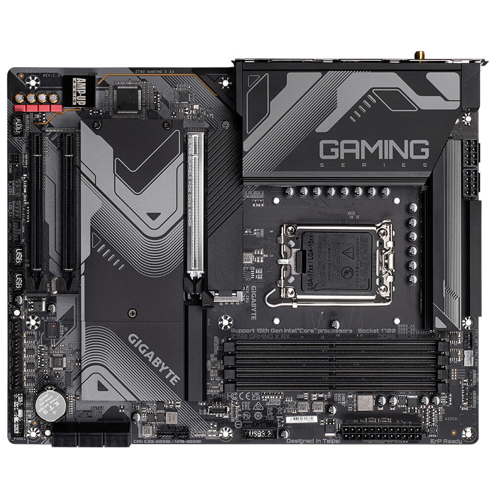 GIGABYTE Z790 GAMING X AX Motherboard - Supports Intel Core 14th CPUs, 16*+1+2 Phases Digital VRM, up to 7600MHz DDR5, 4xPCIe 4.0 M.2, Wi-Fi 6E, 2.5GbE LAN , USB 3.2 Gen 2