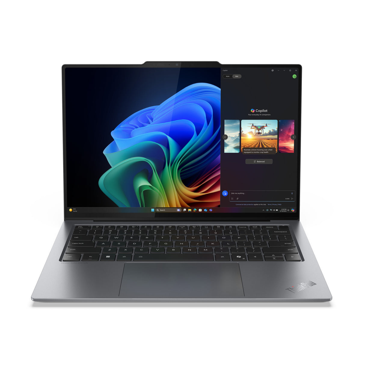 Lenovo ThinkPad X9-14 Gen 1 Aura Edition Copilot+ PC Intel Core Ultra 7 258V Laptop 35.6 cm (14") WUXGA 32 GB LPDDR5x-SDRAM 1 TB SSD Wi-Fi 7 (802.11be) Windows 11 Pro UK English Grey