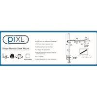 piXL SINGLE ARM monitor mount / stand 68.6 cm (27") Desk Black