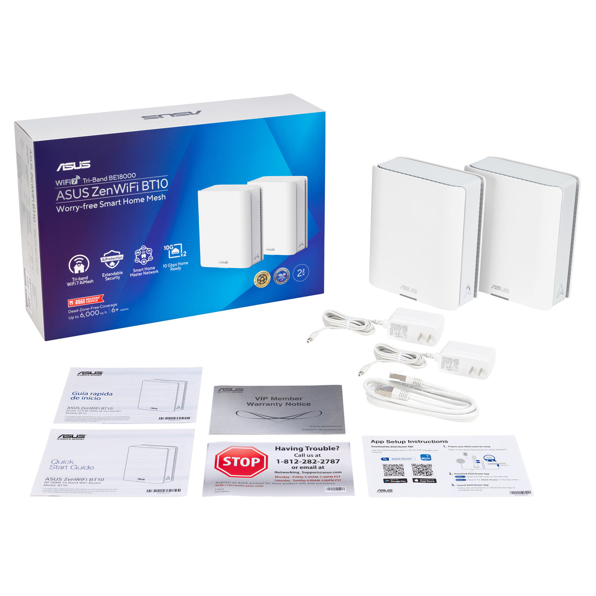 ASUS ZenWiFi BT10 – 3er Pack Weiß Tri-band (2.4 GHz / 5 GHz / 6 GHz) Wi-Fi 7 (802.11be) White 3 Internal