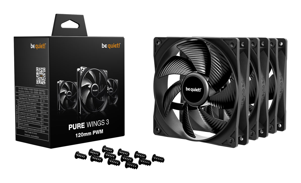 be quiet! Pure Wings 3 120 mm PWM Triple Pack Computer case Fan 12 cm Black 3 pc(s)