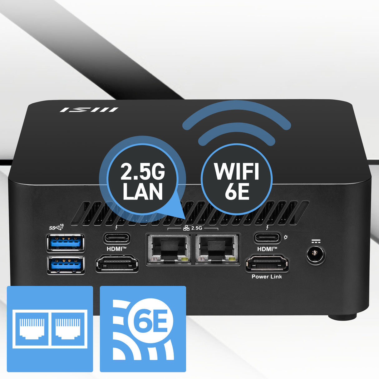 MSI Cubi NUC 1M Intel Core 5 120U (14th Gen) Barebone, NUC, SFF, Mini Computer, HTPC, (NO RAM, NO Storage, NO OS), Intel Graphics/DDR5/Dual ThunderBolt 4/Dual HDMI/Dual LAN/WiFi 6E/BT 5.3/VESA