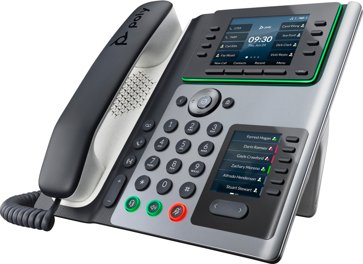 POLY Edge E450 IP Phone and PoE-enabled