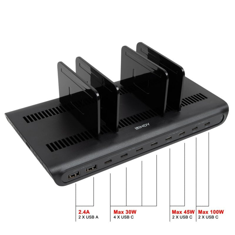 Lindy 240W 10 Port USB Charging Station