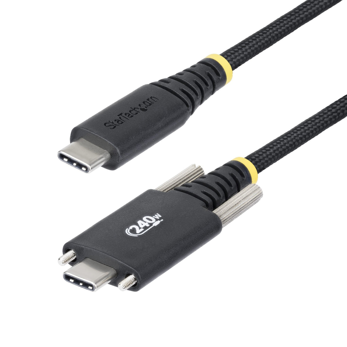 StarTech.com 10ft (3m) USB-C Charging Cable, Durable and Ultra-Flexible, Side Screw Locking, 240W (5A) PD EPR, USB 2.0 Laptop Charger Cable, USB-IF Certified, Rugged USB-C Charging Cord