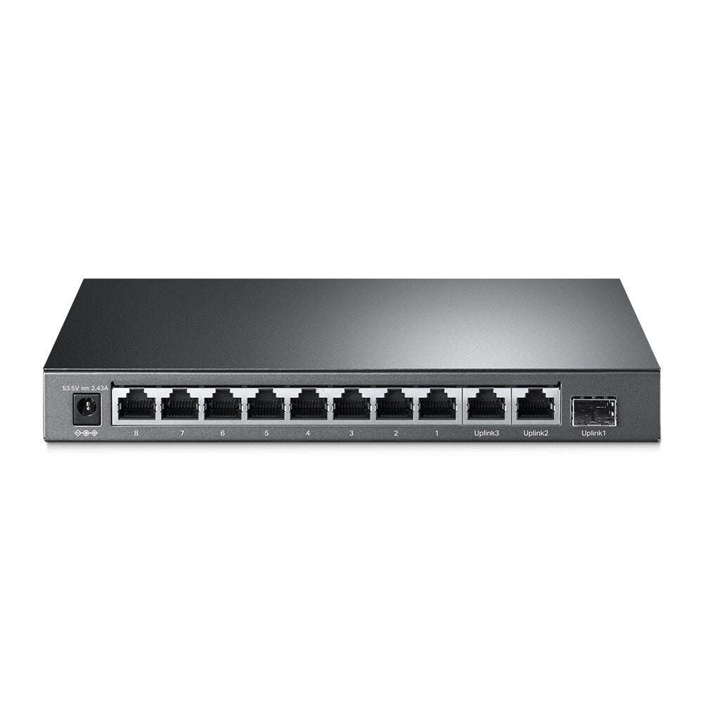 TP-LINK (TL-SL1311MP) Switch PoE+ de escritorio no administrado de 8 puertos, 8 puertos 10/100Mbps + 2 puertos Gigabit RJ45 y 1 Gigabit SFP