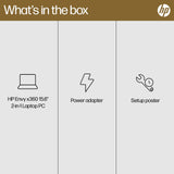 HP ENVY x360 15-fh0001na AMD Ryzen™ 5 7530U Hybrid (2-in-1) 39.6 cm (15.6") Touchscreen Full HD 8 GB LPDDR4x-SDRAM 512 GB SSD Wi-Fi 6E (802.11ax) Windows 11 Home Black