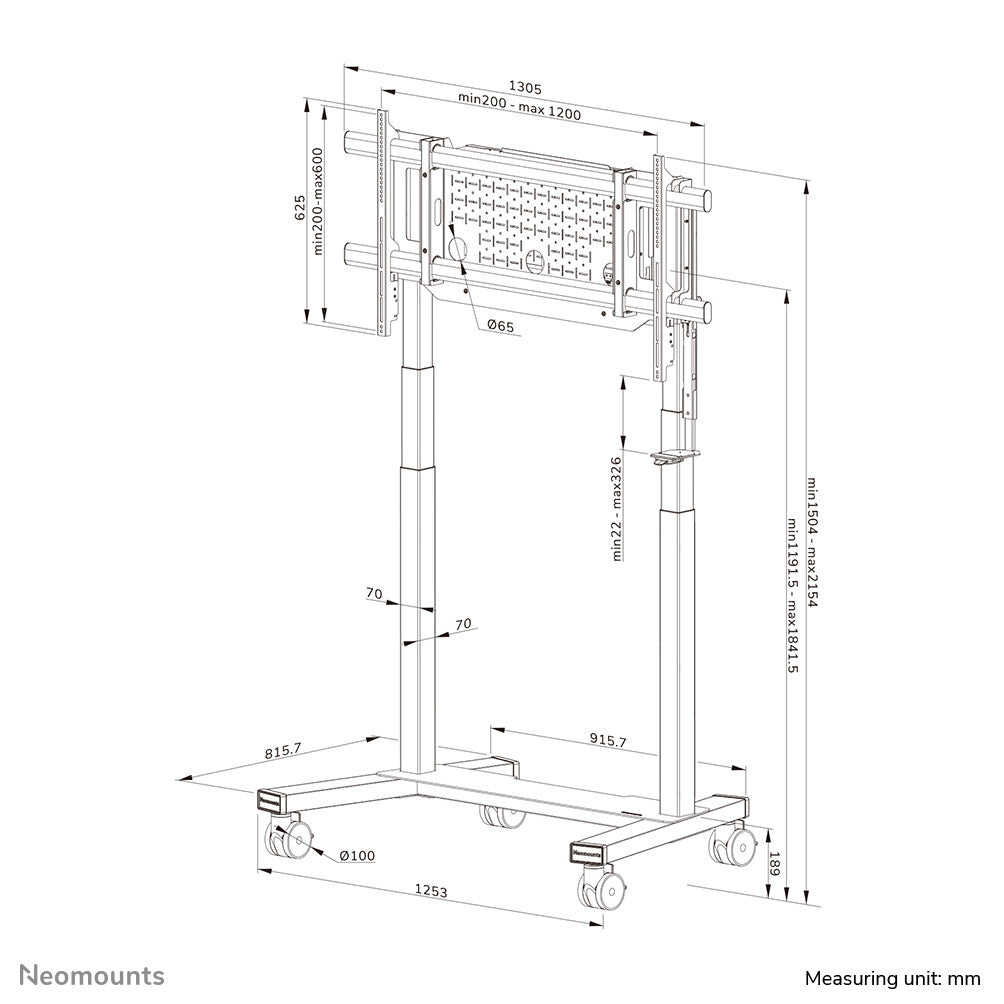 Neomounts FL55-975BL1 TV trolley 75-115" - motorised