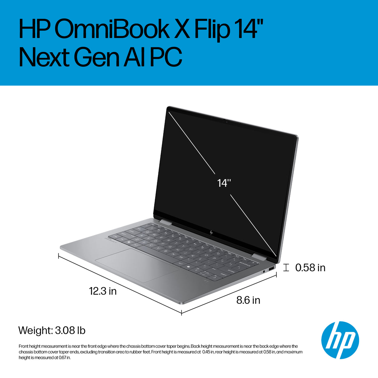 HP OmniBook X FlipNGAI 14-fk0004na Copilot+ PC AMD Ryzen AI 5 340 Hybrid (2-in-1) 35.6 cm (14") Touchscreen 2K 16 GB LPDDR5x-SDRAM 512 GB SSD Wi-Fi 7 (802.11be) Windows 11 Home Silver