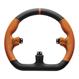 Asetek Closed D Orange Leather Rim Racing wheel