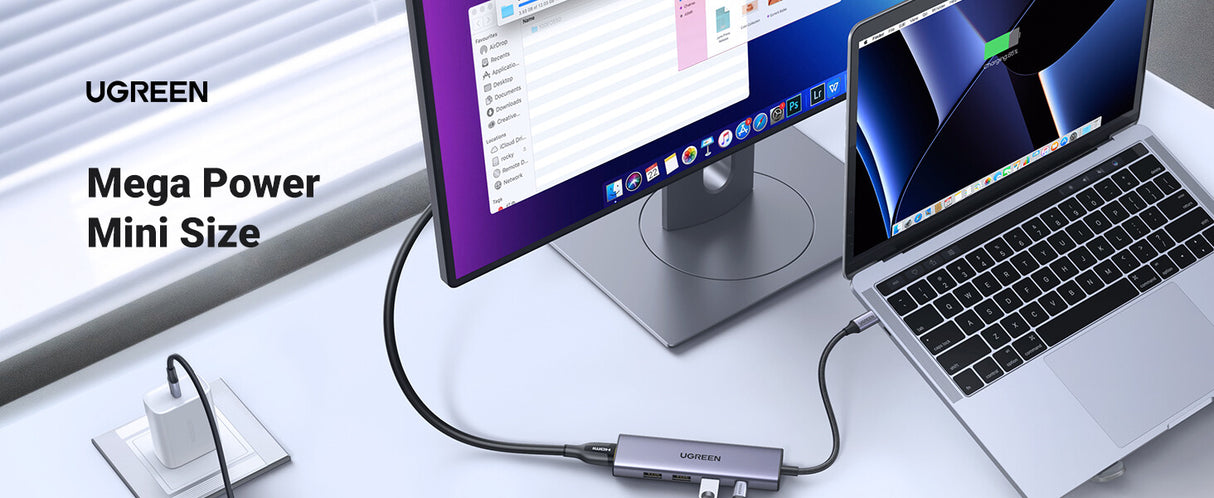 Ugreen 20956A interface hub USB Type-C 5000 Mbit/s Silver