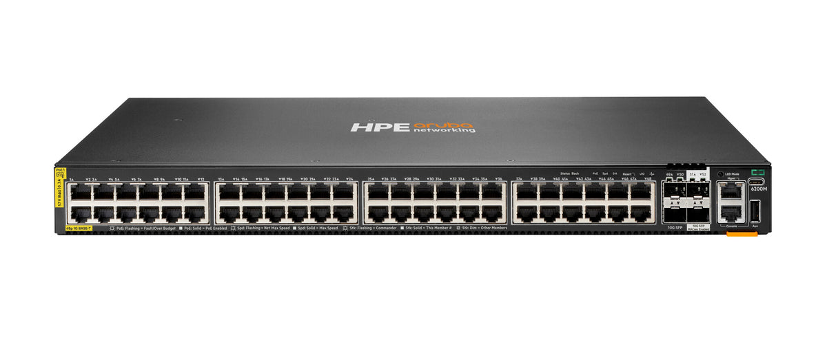 HPE Aruba Networking CX 6200M 48G Class4 PoE 4SFP+ Switch