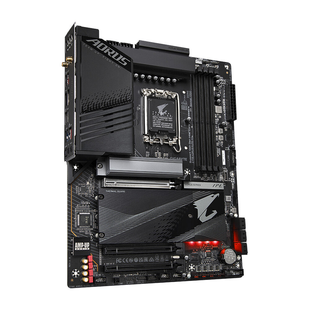 Placa base Gigabyte Z790 AORUS ELITE AX DDR5, Intel Socket 1700, 12/13.a generación, 1x PCIe 5.0 x16, 4x PCIe 4.0 x4, 1x PCIe 3.0 x4, USB 3.2 Gen 2x2 tipo C, HDMI, DisplayPort, Q-Flash Plus