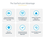 StarTech.com 2U Vented Server Rack Shelf, 12" (31.5cm) Mounting Depth, Cantilever Tray For 19" Rack/Cabinet, Heavy-Duty Steel, Up To 25lb/11.3kg, Includes Cage Nuts/Screws