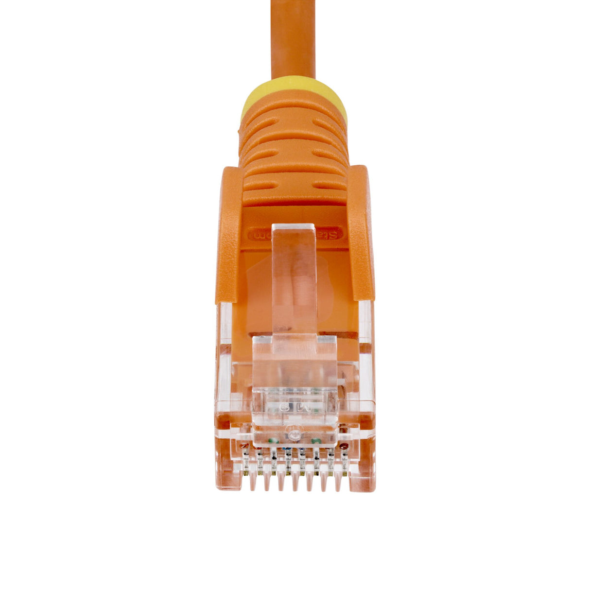 StarTech.com 25cm Orange Slim CAT6 Ethernet Cable, Snagless, 100W PoE, UTP, LSZH, 28AWG Pure Bare Copper Wire, Slim RJ45 Network Patch Cord w/Strain Reliefs, Fluke Tested