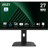 MSI PRO MP275PG 27 Inch Monitor, FHD (1920 x 1080), 100Hz, IPS, 1ms, 1x HDMI 1.4b, 1x DP 1.2a output, 1x D-Sub(VGA), Built-in Speakers, Anti-Glare, Anti-Flicker, Less Blue light, TÜV Certified, VESA, Kensington, 4-way adjustable stand, Black