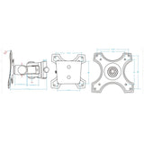 Manhattan Wall Mount for TV & Monitors (Tilt and Swivel 2 pivots), For screens 13" to 27", VESA compatability: 75x75mm and 100x100mm - check the dimensions of the four mounting holes on back of screen to ensure it fits, Max 12kg, Black, Bracket