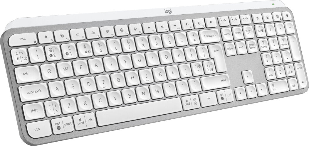 Logitech 920-011585 keyboard Universal RF Wireless + Bluetooth QWERTY UK English Aluminium, White